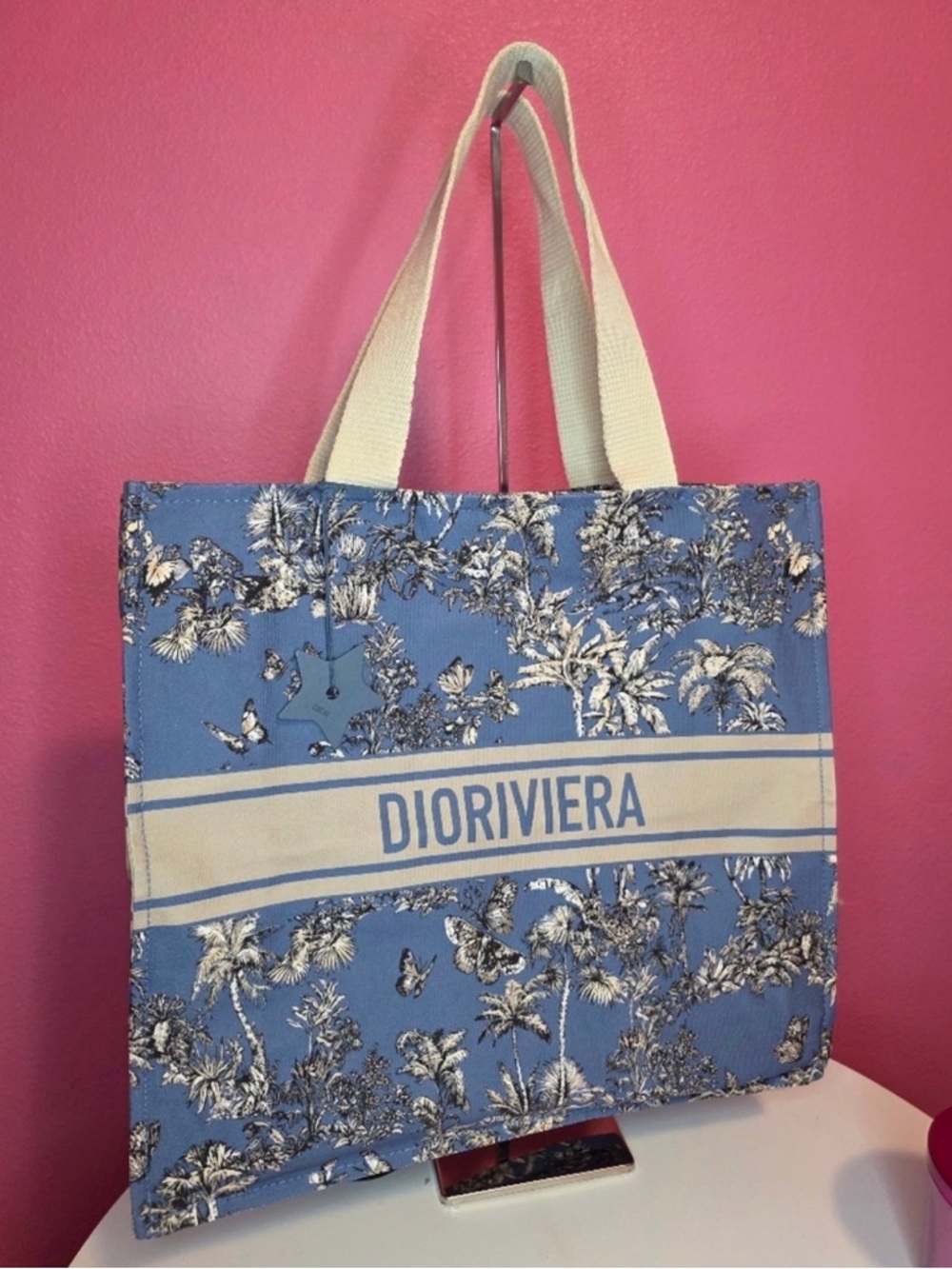 Dior Blue and Cream Toile de Jouy DiorRiviera Canvas Tote - Picture 2 of 10